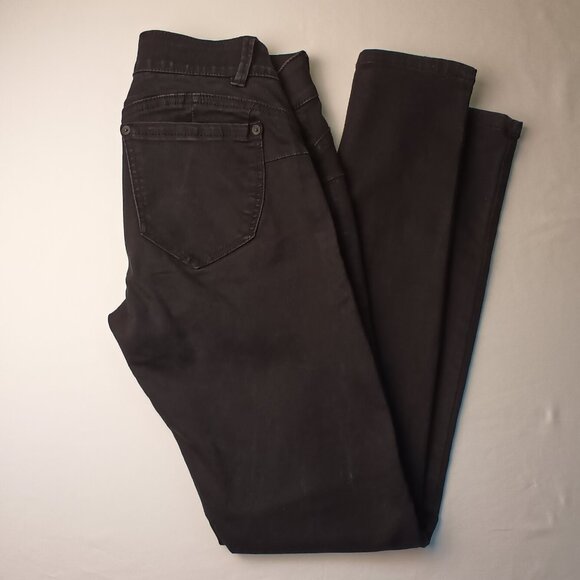 Democracy Denim Jeans Size 2 "Ab" solution Low Rise Skinny Leg Black Color - Picture 1 of 9